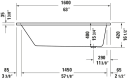 Duravit No.1 Spa-kar for innbygging 1600x700 mm, Jet Project, Hvit