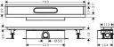 Hansgrohe uBox Komplett sett 70 cm, Ø50 mm, For vannrett montering