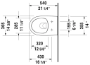 Duravit No.1 Vegghengt toalett 365x540 mm, Rimless, Hvit