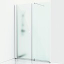 Svedbergs Skoga Dusjnisje Rett Kombi (Vegg+dør) Matt Aluminium / 180cm Frostet Glass