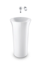 Duravit White Tulip Gulvstående Servant Ø500 mm, u/bl.hull, u/o.l, Hvit