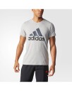 Adidas Mens Sport Essentials Logo Tee Grey/navy S