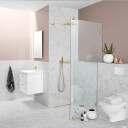 INR Iconic Nordic Rooms Dusjvegg ARC 20 Original Brushed Stainless / 80cm Klart Glass