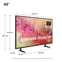 Samsung 43" Crystal UHD DU7105 4K Smart TV (2024), Black