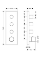 Axor ShowerSolution Termostat, 3 utløp For innbygging, Krom