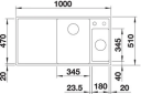 Blanco Axia III 6 S, Silgranit 1000x510 mm, Alu Metallic