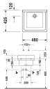 Duravit Starck 3 Skyllekum 480x425, u/overløp/bl.hull, WonderGliss