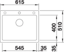 Blanco Pleon 6, Silgranit 615x510 mm, Tartufo