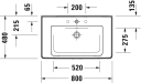 Duravit D-Neo Møbelservant 800x480 mm, 1 bl.hull, m/o.l, Hvit m/WG