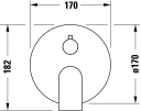 Duravit Tulum 1-greps Dusjbatteri For innbygging, 2 uttak, Sort Matt