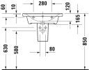 Duravit D-Neo Møbelservant 600x480 mm, 1 bl.hull, m/o.l, Hvit