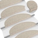 vidaXL Selvklebende trappematter sisal-utseende 15 stk 56x20cm gråbrun