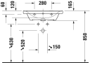 Duravit D-Neo Møbelservant 650x480 mm, u/bl.hull, m/o.l, Hvit