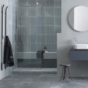 INR Iconic Nordic Rooms Dusjvegg ARC 20 Plus Måltilpasset Brushed Stainless / Timeless Klart Glass