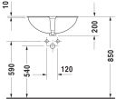 Duravit Santosa Underlimt servant 510x375 mm, u/bl.hull, m/overløp, Hvit