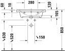 Duravit D-Neo Møbelservant 600x480 mm, u/bl.hull, m/o.l, Hvit