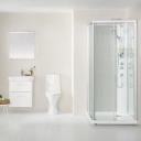 Porsgrund Showerama 10-5 Comfort 90x90 cm, hvit profil, klart glass