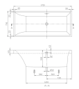 V&B Squaro Badekar for innbygging 1700x750 mm, Produsert i Quaryl