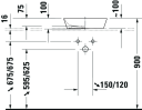 Duravit Cape Cod Toppmontert servant 430x430 mm, u/bl.hull, u/o.l, Hvit m/WG