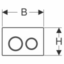 Geberit Omega20 Betjeningsplate Krom/Mattkrom/Krom