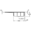 V&B Subway Style 60 Kjøkkenkum 1000x510 mm, m oppl., høy, Snow Wh. m/C+