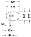 Duravit Luv Toppmontert servant 420x270 mm, 1 bl.hull, u/o.l, Grå m/WG