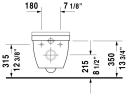 Duravit Starck 3 Vegghengt toalett 365x540 mm, Rimless, Hvit m/HG