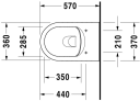 Duravit ME by Starck Vegghengt toalett 360x570 mm, Rimless, Hvit Matt m/HG