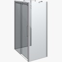 Dansani XXL Deluxe Skyvedør med 2 Sidepanel for Rettvegg - B120-160x80-100xh200cm Sateng / 140x80cm Klart Glass