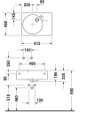 Duravit Scola Vegghengt servant 615x460 mm, kum venstre