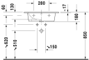 Duravit Me By Starck Møbelservant 630x490 mm, u/bl.hull, m/o.l, Hvit m/WG