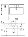 Duravit Vero Toppmontert Servant 700x470 mm, uten blanderhull