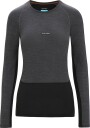 Icebreaker Women's 125 Zoneknit™ Long Sleeve Crewe M, Jet Heather/Black/Metro Heather/Cb