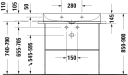 Duravit DuraSquare Møbelservant 800x470 mm, uten blanderhull