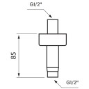 Tapwell Fl271-085 Taknedløp L85mm Krom