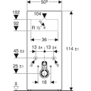 Geberit Monolith Modul, 114 cm Til vegghengt toalett, Betongstruktur