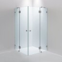 INR Iconic Nordic Rooms Dusjhjørne ARC 16 Måltilpasset Brushed Stainless / Frostet Glass