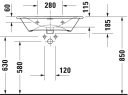 Duravit Viu Møbelservant 730x490 mm, uten blanderhull, WG