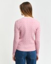 Stretch bomullskabelstrikket cardigan DUSTY PINK XXL