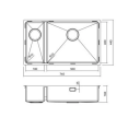 Nordic Tech Radius Kjøkkenvask 745x440 mm, Høyre, Rustfritt Stål