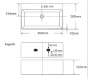 Lavabo Boxo 1080 Slim servant, 50x30 cm, matt sort