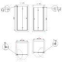 INR Iconic Nordic Rooms Dusjnisje Linc 2 Flex - Klart Glass Matt Aluminium / 80cm Venstre Hengslet