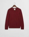 Genser med rund hals i merinoull WINE RED XL