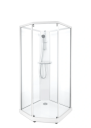 Porsgrund Showerama 10-5 Classic 80x90 cm, hvit profil, klart glass