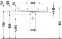 Duravit DuraSquare Møbelservant 800x470 mm, m/1 blanderhull, Wondergliss