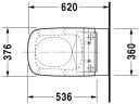 Duravit Durastyle Vegghengt toalett 370x620 mm. Wondergliss