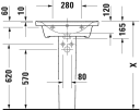 Duravit D-Neo Møbelservant 600x480 mm, 1 bl.hull, m/o.l, Hvit