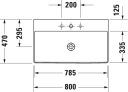 Duravit DuraSquare Møbelservant 800x470 mm, uten blanderhull