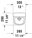 Duravit No.1 Urinal 305x290 mm, Med Flue, Hvit