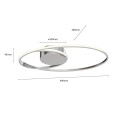 Lindby Xenias LED-taklampe, krom, 49 x 30 cm